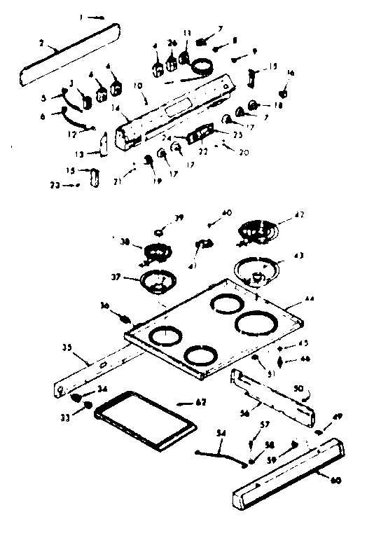 Backguard and main top section