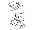 Kenmore 6479167361 backguard and main top section diagram