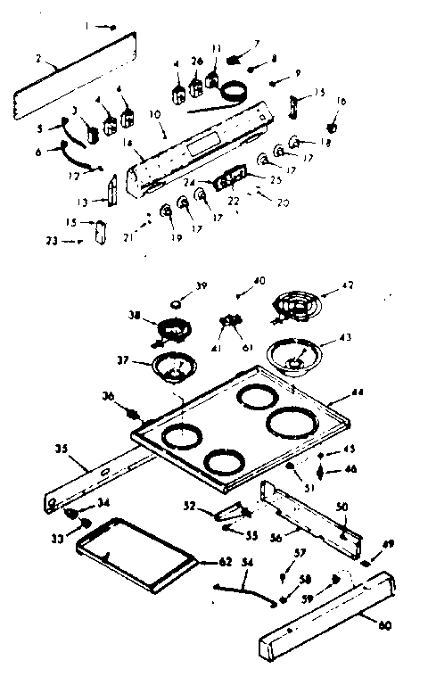 Backguard and main top section