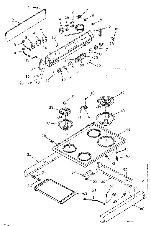 Backguard and main top section