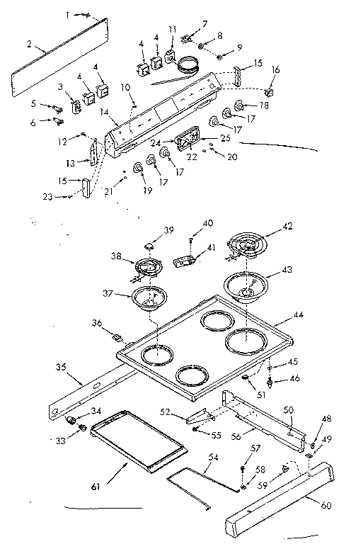 Backguard and main top section