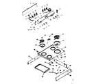 Kenmore 6479207311 backguard and main top section diagram
