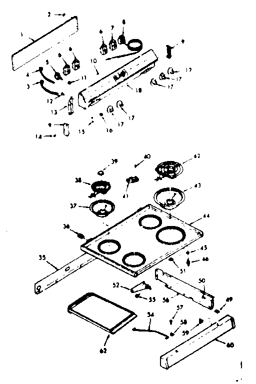 Backguard and main top section