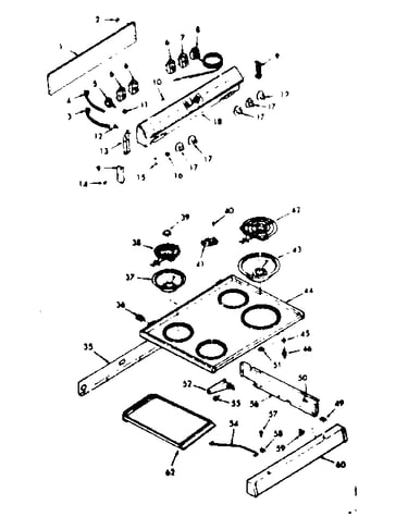 Backguard and main top section