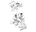 Kenmore 6479207312 backguard and main top section diagram