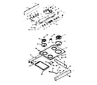 Kenmore 6479227320 backguard and main top section diagram