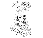 Kenmore 6479227361 backguard and main top section diagram