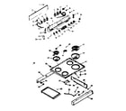 Kenmore 6479237361 backguard and main top section diagram