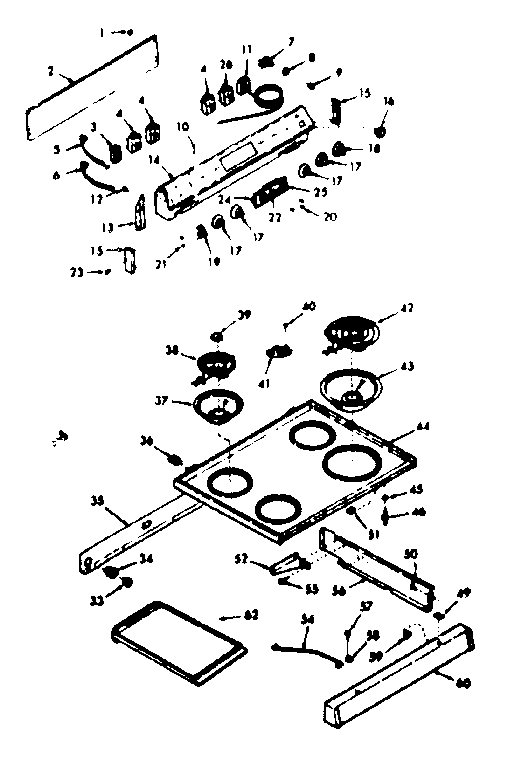 Backguard and main top section
