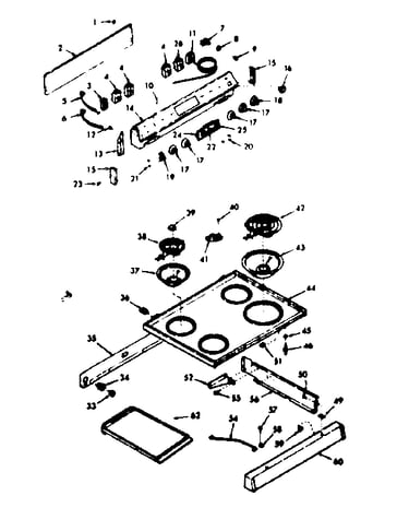 Backguard and main top section