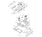 Kenmore 6479237312 backguard and main top section diagram