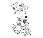 Kenmore 9119237360 backguard and main top section diagram
