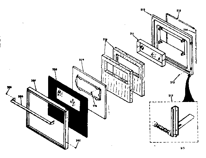 Lower oven door