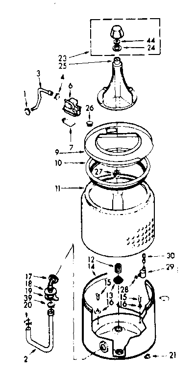 TUB AND BASKET ASSEMBLY