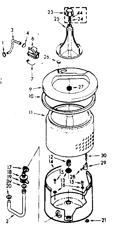 TUB AND BASKET ASSEMBLY