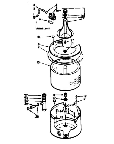 Tub and basket asm