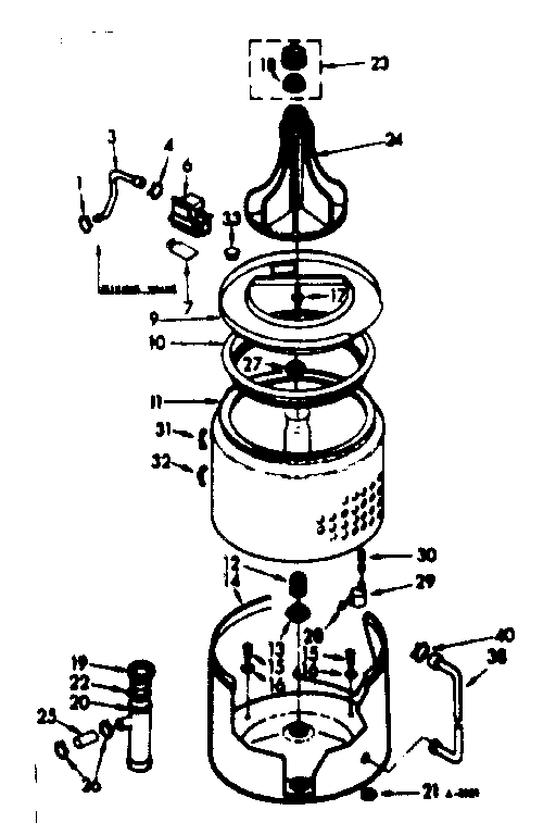 Tub and basket asm