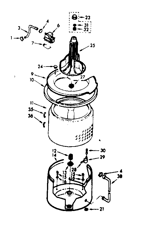 Tub and basket asm