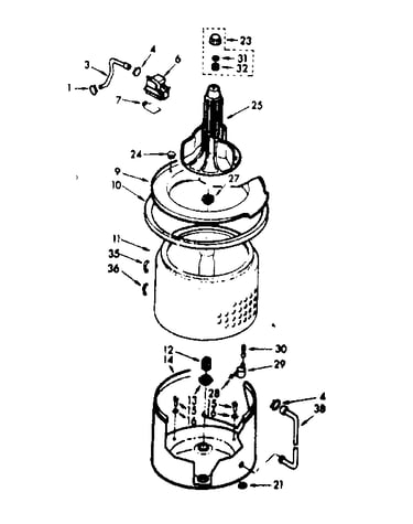 Tub and basket asm