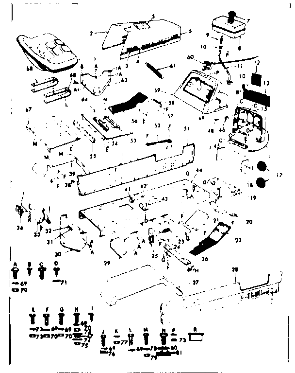 Frame, dashboard, and seat assemblies