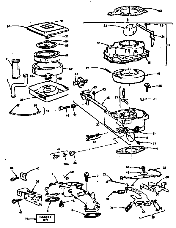 Air cleaner-carburetor group