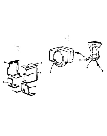 Muffler, air guide and housing group