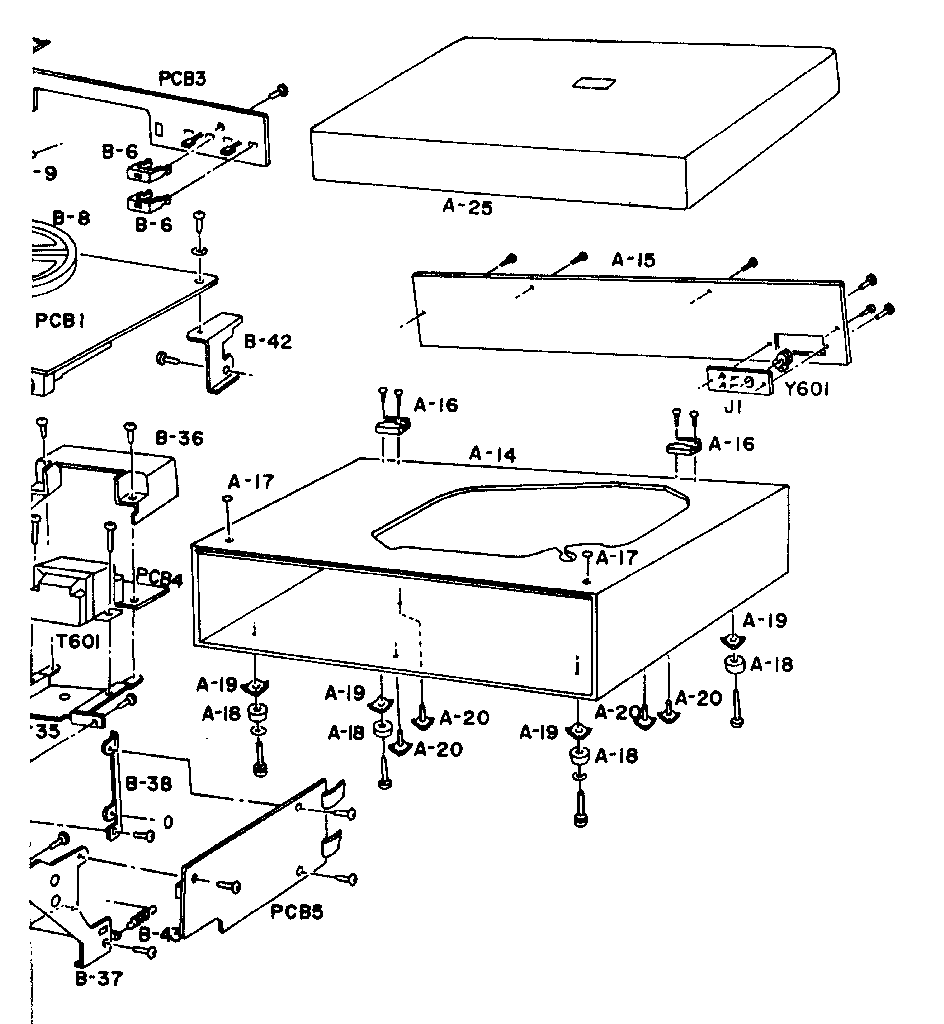 Rear panel and dust cover assembly