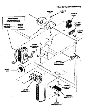 Door switch/thermostat/transformer/relay & terminal block