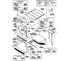 Huebsch 30CG panels, guards and lint hood assembly diagram