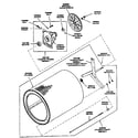 Huebsch 30CG cylinder and trunnion assemblies diagram
