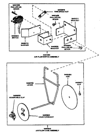 Air flow switch assembly