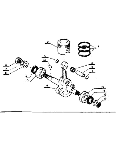 Crank shaft and piston