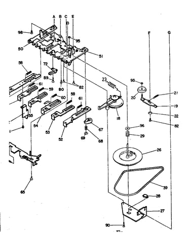 Push button base, lever, and flywheel assemblies