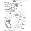 Huebsch 30WG cylinder and trunnion assemblies diagram