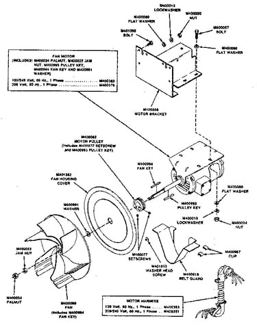 Fan and motor assembly