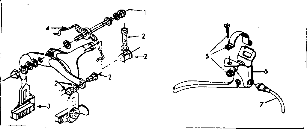 Rear caliper hand brake