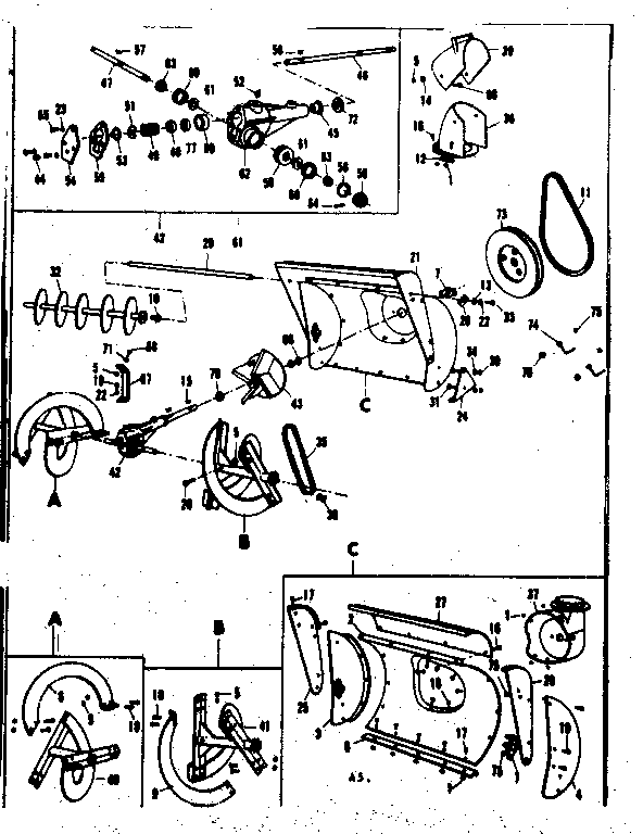 Auger and gear case assembly