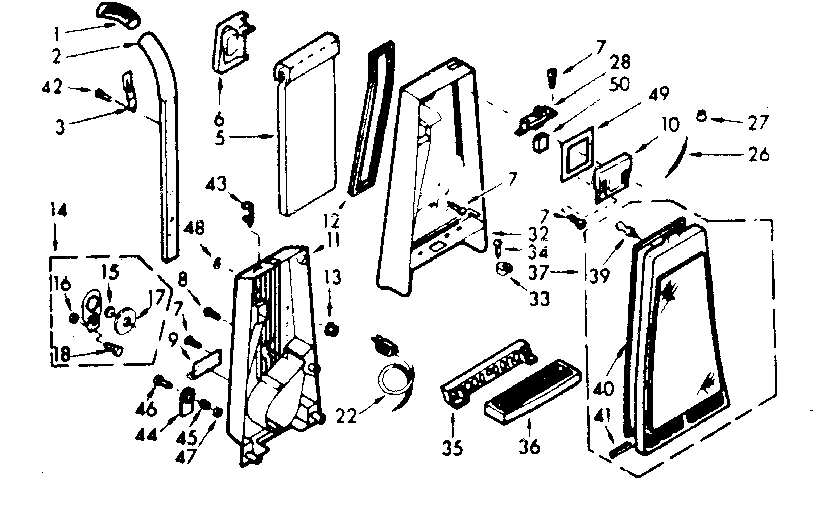 Handle and bag housing