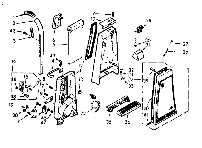 Handle and bag housing