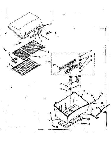 Grill and burner section