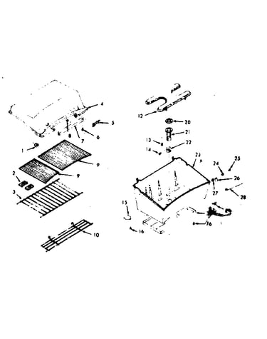 Grill and burner section