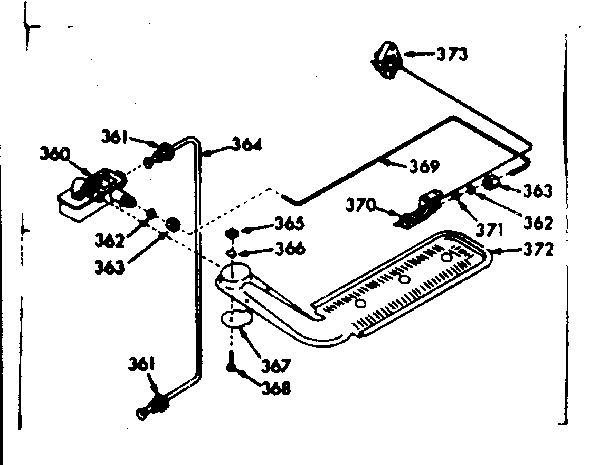 Upper oven burner section