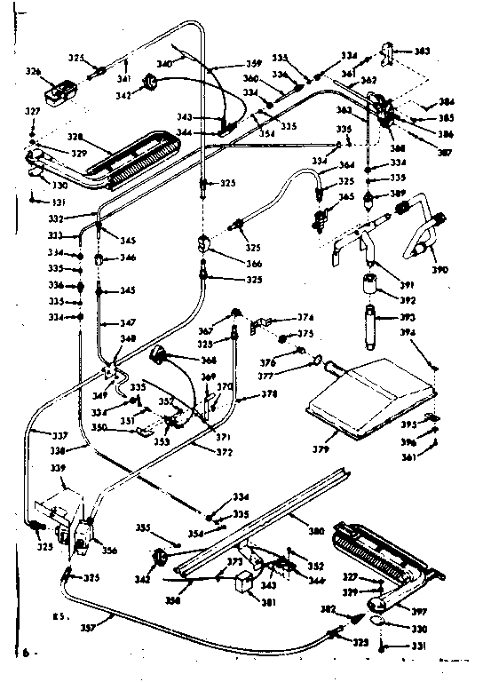 Upper and lower oven burner section
