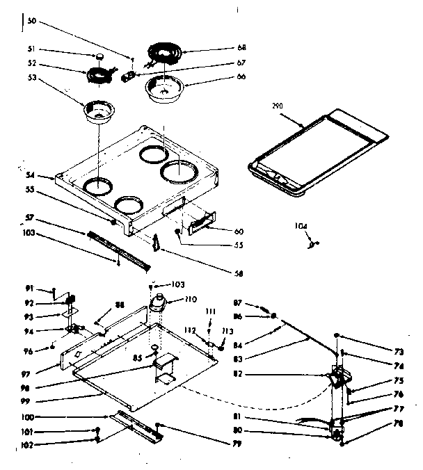 Main top section and optional set-on griddle