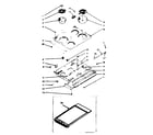 Kenmore 1039767040 main top section and opt. set-on griddle diagram