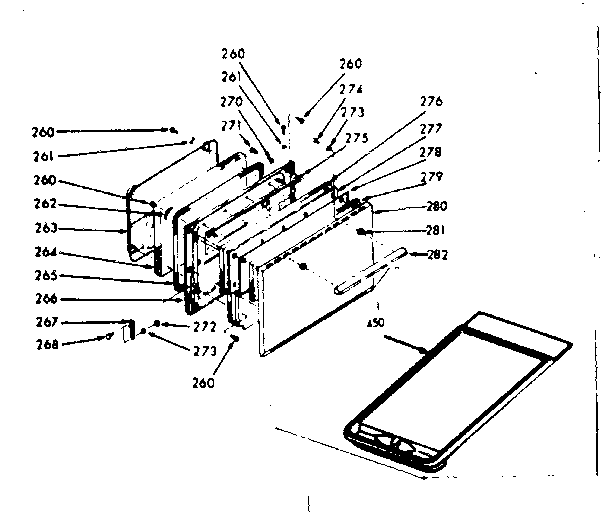 Oven door section