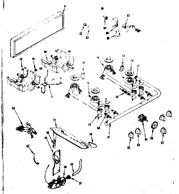 BACKGUARD AND TOP BURNER SECTION