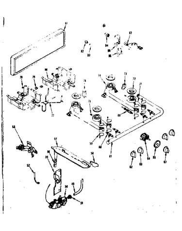Backguard and top burner section
