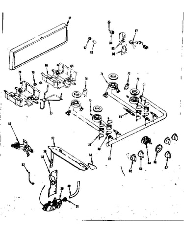 Backguard and top burner section