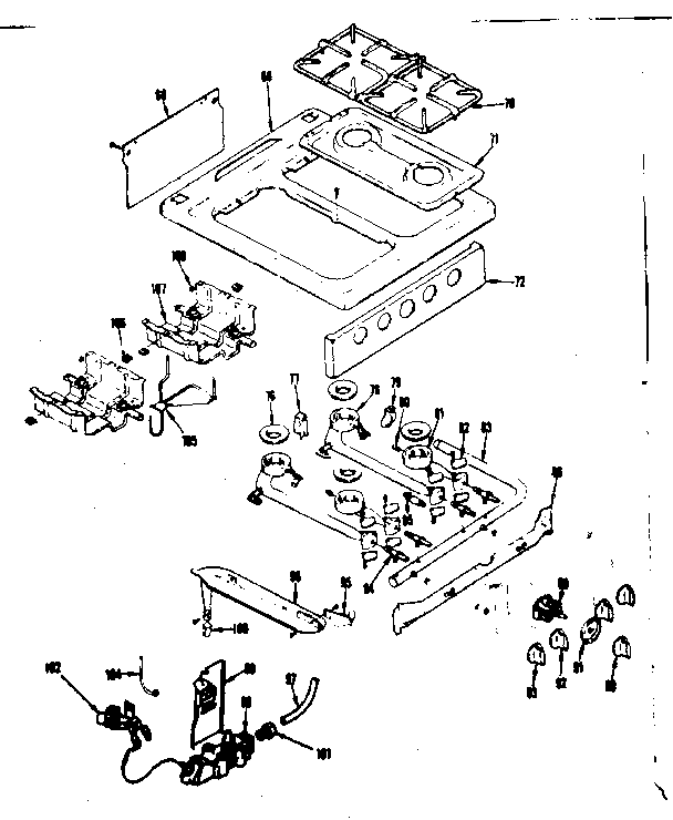 Top burner section